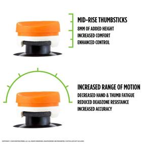 img 1 attached to 🎮 KontrolFreek Rush Performance Thumbsticks for PS4 and PS5 - 2 Mid-Rise, Concave Sticks in Orange/White