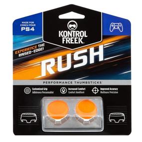 img 4 attached to 🎮 KontrolFreek Rush Performance Thumbsticks for PS4 and PS5 - 2 Mid-Rise, Concave Sticks in Orange/White