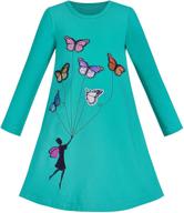 👗 sunny fashion girls christmas snowman long sleeve dress - snowman holiday party - size 5-12 logo