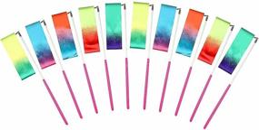 img 3 attached to AITIME 10-Pack 2 Meters Gymnastics Dance Ribbons with Twirling Wands for Kids Dancing - Rainbow Dancer Ribbons in Starry Sky Colors, CE and EN71 Approved