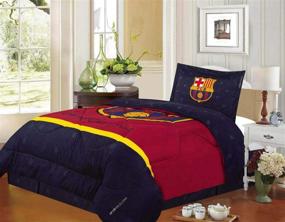 img 1 attached to FCBarcelona Twin 3Pc Comforter Yellow