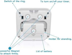 img 3 attached to ⏲️ Enhanced Digital Kitchen Timer: ON/Off Switch, 12/24 Hour Clock, Silent Counters for Cooking Games, Teachers, Office - Large LCD Display, Loud Alarm + Strong Magnet (Blue)