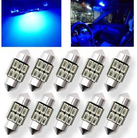 img 4 attached to 🚗 TORIBIO 31mm 6SMD Blue Interior Car Lights: Brighten Up Your Vehicle with 3175 Festoon Dome Lights De3021 De3175 LED Bulbs Blue (10pcs)