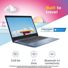 img 3 attached to 💻 Lenovo IdeaPad 1 14 14.0" Laptop: Affordable, Intel Celeron, 64GB SSD, Intel UHD Graphics, Win 10 in S Mode - Ice Blue