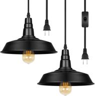 dewenwils 2 pack plug in pendant light | vintage hanging light with 15ft plug in cord and on/off switch | metal shade | ideal hanging light fixture for bedroom, kitchen island, living room, dining table логотип