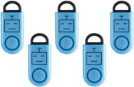 🔵 basu ealarm - самый популярный в америке премиум сигнал тревоги | доказанные результаты на тв | в комплекте аккумулятор и карабин | 5 штук - синие логотип