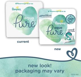 img 3 attached to 💦 Pampers Aqua Pure Sensitive Water Baby Wipes - Hypoallergenic and Unscented, 10X Pop-Top Packs, 560 Count (Packaging May Vary)