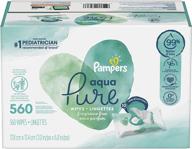 💦 pampers aqua pure чувствительные детские влажные салфетки на водной основе - гипоаллергенные и без аромата, 10х с флип-топом, 560 штук (упаковка может варьироваться) логотип