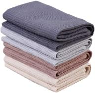 🧽 py home & sports 100% cotton waffle weave dish towels set - super absorbent kitchen hand cloths for drying and cleaning (4 pieces, 17 x 25 inches) logo