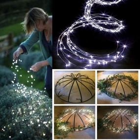 img 2 attached to 🌟 Sparkling Starry String Lights: 220 LED 11 Strand Waterfall Tree Vine Decorative Lights with Remote Timer - Battery Operated Silver Wire Branch Lights for Bedroom, Garden, Christmas & More (White)