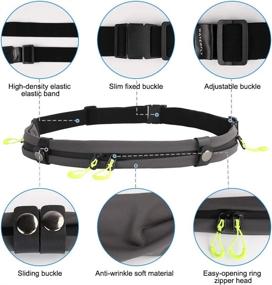 img 3 attached to 🏃 WATERFLY Running Belt - Adjustable, Water Resistant Waist Pack for Men Women with 3 Pockets (Dark Gray, 32.28 - 60 inches)