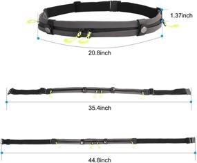 img 2 attached to 🏃 WATERFLY Running Belt - Adjustable, Water Resistant Waist Pack for Men Women with 3 Pockets (Dark Gray, 32.28 - 60 inches)