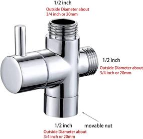 img 1 attached to Premium Three-Way Shower Head Diverter Valve: Hand Shower and Fixed Sprinkler Water Flow Control