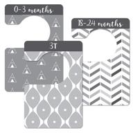 👶 8 piece baby boy & girl wardrobe dividers, black & white unisex closet organisers/hangers, nursery decor & baby gift - organize clothes by type or age logo