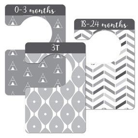 img 4 attached to 👶 8 Piece Baby Boy & Girl Wardrobe Dividers, Black & White Unisex Closet Organisers/Hangers, Nursery Decor & Baby Gift - Organize Clothes by Type or Age