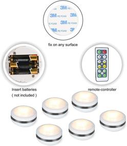 img 3 attached to 💡 Shineled LED Puck Lights with Remote Control - Wireless Dimmable Closet Light, Natural White Under Cabinet Lighting