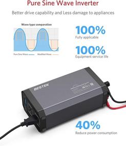 img 3 attached to 🔌 BESTEK 1000W Pure Sine Wave Power Inverter - DC 12V to 110V AC Car Inverter with Digital LCD Display and 4.2A Dual USB Charging Ports