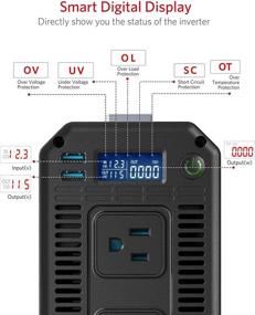 img 1 attached to 🔌 BESTEK 1000W Pure Sine Wave Power Inverter - DC 12V to 110V AC Car Inverter with Digital LCD Display and 4.2A Dual USB Charging Ports