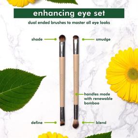 img 1 attached to 💄 Enhance Your Eye Makeup: EcoTools Duo Eyeshadow Brush Set, Define Blend & Smudge, Set of 4 Brush Heads