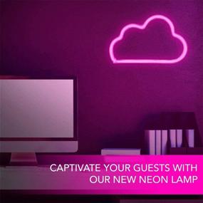 img 2 attached to Neon Cloud Sign Lights - LED Neon Light Wall Decor for Bedroom, Kids Room, Living Room, Bar, Party, Christmas, Wedding - Battery/USB Powered (Pink)