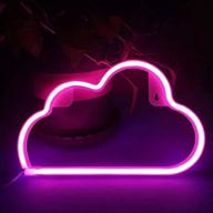 neon cloud sign lights - led neon light wall decor for bedroom, kids room, living room, bar, party, christmas, wedding - battery/usb powered (pink) логотип