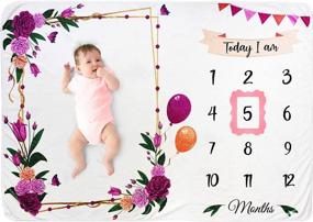 img 4 attached to 👶 Pamperous Baby Monthly Milestone Blanket - Enhance Your Kids' Home Store