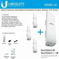 📡 набор ubiquiti nsm5: 4 штуки nanostation m5 5 ггц outdoor airmax cpe, 150+ мбит/с, увеличенная зона покрытия до 15+ км логотип