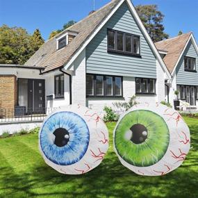 img 4 attached to 🎃 GOOSH 3 FT Height Halloween Inflatable: Eye-Catching Outdoor Yard Décor with Bloodshot Eyeballs, LED Lights, and Clearance Deals