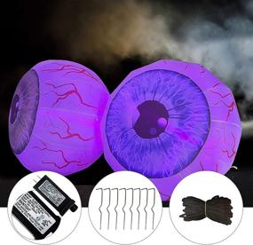 img 1 attached to 🎃 GOOSH 3 FT Height Halloween Inflatable: Eye-Catching Outdoor Yard Décor with Bloodshot Eyeballs, LED Lights, and Clearance Deals