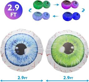 img 2 attached to 🎃 GOOSH 3 FT Height Halloween Inflatable: Eye-Catching Outdoor Yard Décor with Bloodshot Eyeballs, LED Lights, and Clearance Deals