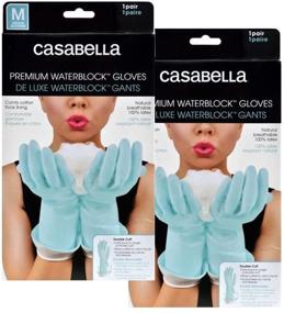 img 1 attached to 🧤 New! Casabella Premium 'Waterblock' Blue Gloves - 2 Pair (4 Gloves), Large