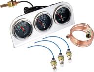 🚗 enhance your vehicle's monitoring with db electrical ssw0004 triple cluster gauge set – amp-oil-water/lighted chrome logo