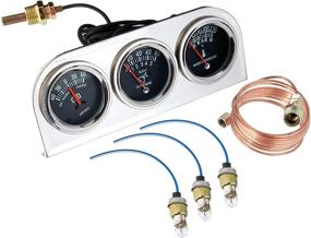 img 1 attached to 🚗 Enhance Your Vehicle's Monitoring with DB Electrical SSW0004 Triple Cluster Gauge Set – Amp-Oil-Water/Lighted Chrome