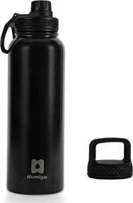 img 4 attached to 💧 HUMIGO 41oz Insulated Stainless Steel Water Bottle, BPA Free, Wide Mouth Flask with Double Wall, for Outdoor Activities