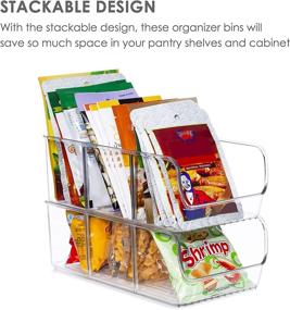 img 1 attached to 📦 Vtopmart Food Packet Organizer Bins - Clear Plastic Holder for Pantry Organization and Storage, 2 Pack Ideal for Seasoning Packets, Spice Packets, Snacks, and Pouches