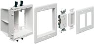 📺 arlington tvbu505k-1 tv box recessed outlet wall plate kit & brush-style entry device, 2-gang, white, 1-pack logo