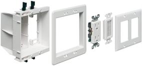 img 1 attached to 📺 Arlington TVBU505K-1 TV Box Recessed Outlet Wall Plate Kit & Brush-Style Entry Device, 2-Gang, White, 1-Pack