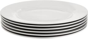 img 2 attached to 🍽 AmazonBasics 6 Piece White Dinner Plate Set - Affordable and Versatile Dinnerware Collection