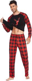 img 1 attached to 🎄 Stylish and Cozy: Ekouaer Christmas Matching Pajamas for Men, Perfect for Sleep & Lounge