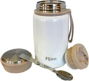 img 3 attached to Top-rated 27 OZ Stainless Steel Soup Thermos Food Jar + Folding Spoon - Triple Wall Vacuum Insulated - Hot Soup & Cold Meals Storage Container Jar - Perfect for Kid's School Lunch, No Leaks, BPA Free (White / 800 ML)