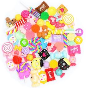img 4 attached to 🍬 FENGWANGLI Assorted Kawaii Candy Sweet Charms – Perfect for Crafts, Slime, DIY Resin & Candy Set Ornaments – 50-Piece Set
