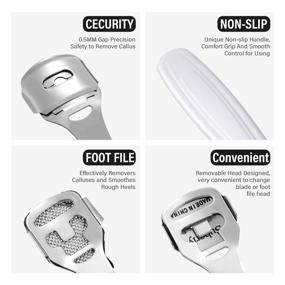 img 2 attached to 🦶 Foot Care Tools Set - Includes 2 Callus Shaver Sets with 2 Callus Shavers, 2 Foot File Heads, and 20 Replacement Blades - White - Hard Skin Remover for Hands and Feet