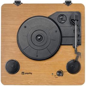 img 3 attached to 🎶 Portable Bluetooth Vinyl Record Player with Speaker - Popsky 3-Speed Turntable, Vinyl-to-MP3 Recording, 3.5mm AUX, RCA, and Headphone Jack