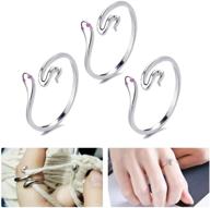 🧶 amoco adjustable knitting loop crochet loop ring: enhance speed and quality with yarn guide finger holder for improved knitting - beauty snack 3pcs logo