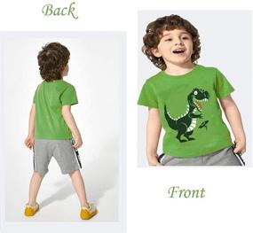 img 3 attached to 🦖 Ultimate Summer Style: Toddler Boys' Dinosaur Shark Graphic Tee - Short Sleeve Crewneck T-Shirt