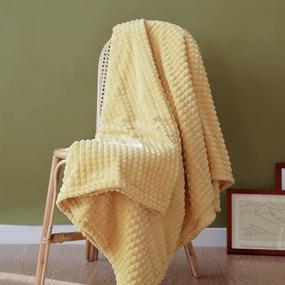 img 4 attached to 🌟 Experience Ultimate Comfort and Style with Simple&Opulence Luxury Flannel Fleece Throw Blanket (Yellow, 50"x70")