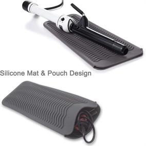 img 3 attached to SmellRose Hair Iron Mat & Pouch: Heat Resistant Mat & Cover for Hair Styling Tools, Ideal for Flat Iron and Curling Iron, Perfect for Travel