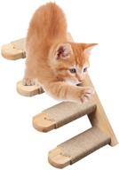 🐱 wall mounted cat climbing shelf with scratch board and activity tree - perfect perch platform for cats, includes jute scratching posts & four step stairway for optimal playtime and rest logo