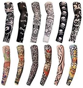 img 3 attached to 12-Pack Sports Arm Sleeves for Braces, Splints, and Slings - Tattoo Sleeve Seamless Hand Warmer for Basketball, Outdoor Activities - Sunscreen Riding, Cycling Elbow Braces for Boys, Men, Women (Random Color)