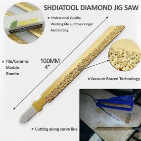 img 3 attached to 🔪 SHDIATOOL 5-Piece 4 in. Diamond Jig Saw Blades: Perfect for Precise Cutting of Tile, Ceramic, Brick, Granite, and Marble with T-Shank - 46 Grit